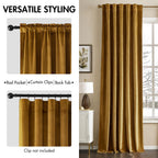 MIULEE Gold Velvet Curtains 52x90 inches Luxury Blackout Curtains