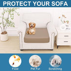 Smiry Printed Couch Cushion Covers, Stretch Soft Couch Covers for Sofa, Washable Non-Slip Sofa Slipcover Furniture Protector for Indoor and Outdoor (1 Pack, Mocha)