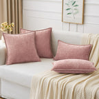 MIULEE Decorative Couch Throw Pillow Covers 20x20 Inch Blush Pink 2 Pack