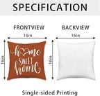 Hexagram Geometric Burnt Orange Pillow Covers 16x16 Set of 4, Decorative Outdoor Boho Modern Throw Pillow Covers, Home Sweet Home Farmhouse Cushion Case for Couch Sofa Bedroom Indoor Decor(No Insert)