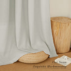 NICETOWN Gray Linen Doorway Curtains 80 inches Long, Grommet Thick Linen Weave Semi Sheer Window Treatments Privacy Assured with Light Filtering for Bedroom/Side Door, W34 x L80