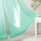 MIULEE Aqua Sheer Curtains 84 Inches Long 4 Panels 42 x 84 Inches