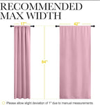 NICETOWN Blackout Curtains for Living Curtains, Rouge Pink, 2 Panels, 42 by 84, Room Darkening Window Curtain Panels, Easy-Care Solid Thermal Insulated Draperies/Drapes for Daughter Room