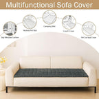 hyha Couch Covers for Dogs Washable, Non Slip Plush Dog Sofa Protectors, Fuzzy Pet Couch Covers for 3 Cushion Sofa Pet Friendly (Dark Grey, 27.6" x 88")