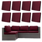 DREAHOTEXTIL 8Pcs Outdoor Cushion Covers, Elastic Patio Cushion Covers