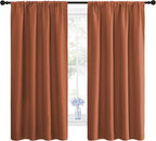 NICETOWN Blackout Curtains and Drapes - Thermal Insulated Solid Rod Pocket Blackout Draperies/Panels (Burnt Orange, 1 Pair, 42 by 63 inches)