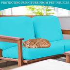 14Pcs Stretch Patio Cushion Covers,Outdoor Couch Covers Replacement,Outdoor Couch & Sofa Slipcovers,for Patio Furniture Cushion Covers,Washable Reusable Furniture Protector (Sky Blue, Cover Only)