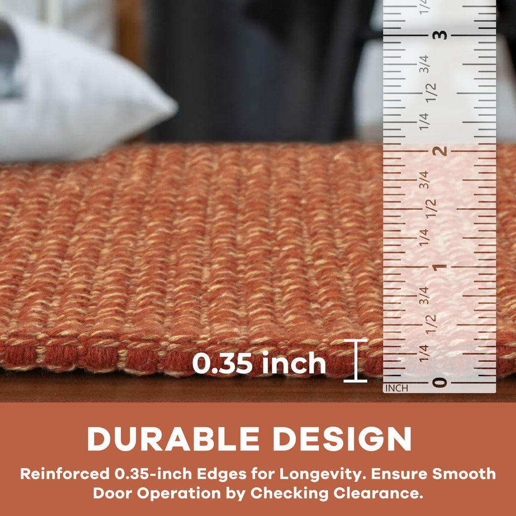 KOZYFLY Extra Long Runners for Hallways 3x16 ft Washable Kitchen Runner Non Slip Rubber Backed Hallway Rug Cotton Entryway Runner Rug Floor Carpet for Indoor Hall, Kitchen, Stair, Orange/Tan