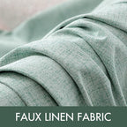 MIULEE 100% Blackout Linen Curtains for Bedroom 52x84 Inches Seafoam Green