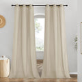 NICETOWN Linen Angora Window Curtains 84 inches Long, Grommet Thick Linen Blend Window Treatments Privacy Assured with Light Filtering for Bedroom/Living Room, W42 x L84
