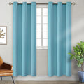 BGment Aqua Blue Room Darkening Curtains 84 Inch for Living Room - 2 Panels
