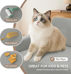 Couch Cover for Dogs, Boho Sofa Covers for 3 Cushion Couch, Chenille Sofa Slipcover for Pets Washable, L-Shape Sectional Couch Loveseat Cover Soft Throw Blankets with Tassels(71x118,Grey)