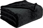 TOONOW Fleece Blanket Fuzzy Plush Throw Blanket 50" x 60", Super Soft Fluffy Bed Blanket Geometric Pattern Comfy Microfiber Flannel Blankets for Couch, Bed, Sofa, Black