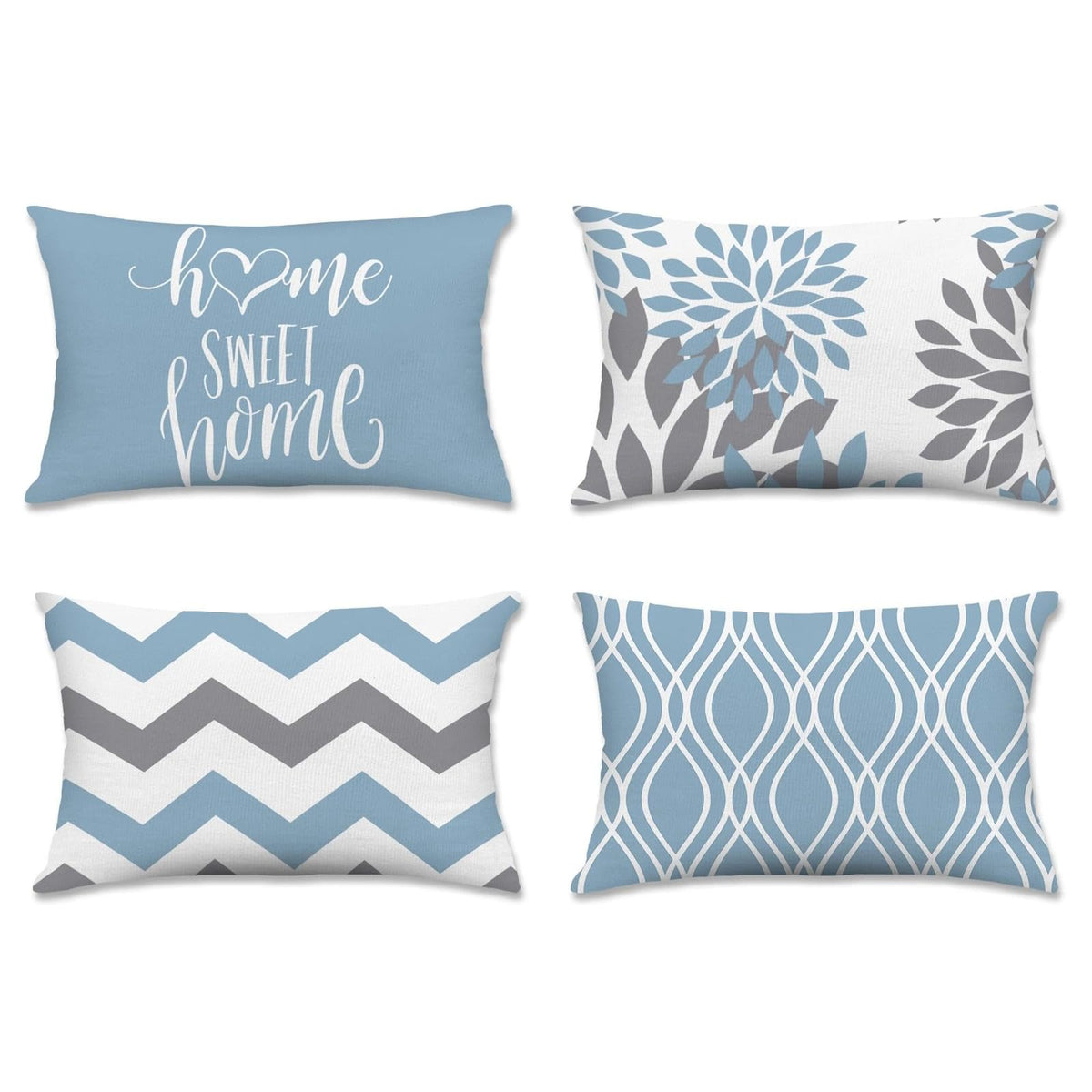 Hexagram Throw Pillow Covers 18x18, Outdoor Blue Pillow Covers Set of 2
