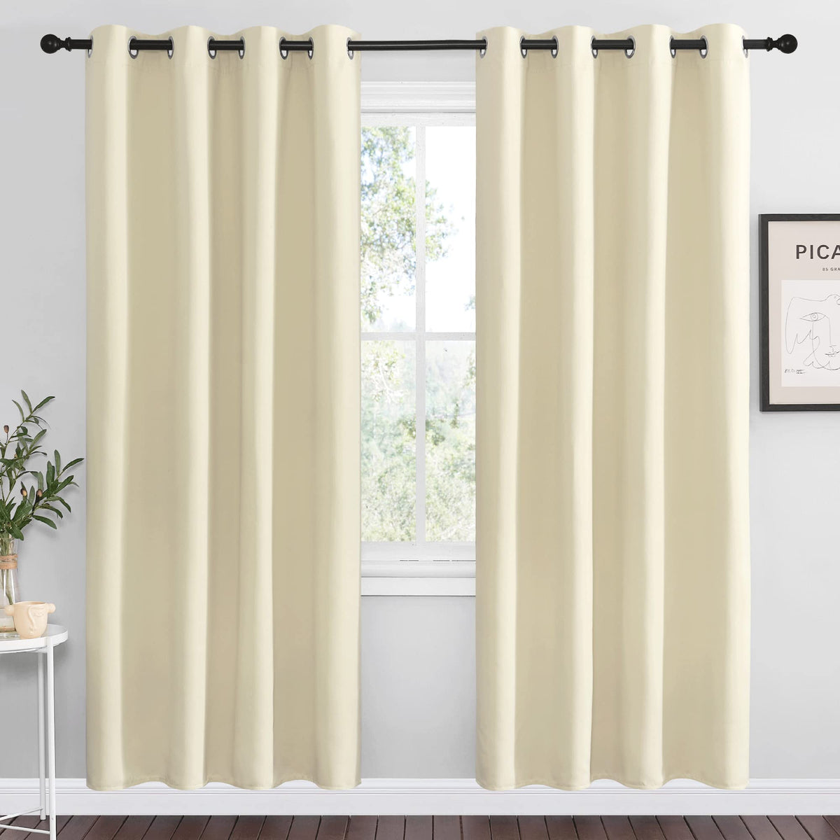 NICETOWN Cappuccino Blackout Curtains for Kitchen 55" w x 78" L 2 Panels