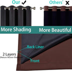 Yakamok Blackout Extra Wide Patio Sliding Door Curtains, Grommet Thermal Insulated Blind Curtains, Sliding Glass Door Panel for Living Room/Space Room Divider, Chocolate Brown, W100 x L96, 1 Panel