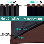 Yakamok Brown 100% Blackout Patio Door Curtain Panels W100 x L84, 1 Panel