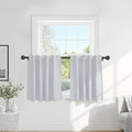 PONY DANCE Short Blackout Curtains for Kitchen Windows, Small Curtains for Bathroom Window, Thermal Insulated Window Curtains Tiers for Basement, W 29 x L 36, Greyish White, 1 Pair