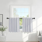Pony Dance Short Drapes for Bathroom Window, Half Curtains for Kitchen Window, loft Thermal Insulated Curtain Tiers for Bedroom/Basement, Width 29 x Length 30 inches, Greyish White, 2 Pieces