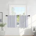PONY DANCE 60% Blackout Short Bathroom Window Drapes, Half Curtains for Kitchen Window, Thermal Insulated Back Tab Curtain for Bedroom/Basement, Width 29 x Length 30 inches, Greyish White, 2 Pieces