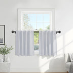PONY DANCE White Curtain Panels - Kitchen Curtains Room Darkening Light Blocking Energy Saving Short Drapes/Bedroom with Back Tab Home Decor, 42 in Wide by 30 Long, Grayish White, 2 PCs