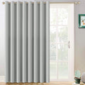 Yakamok Light Grey Room Darkening Curtains 96 inch Sliding Door Drapes