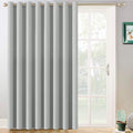 Yakamok Light Grey Room Darkening Curtains 96 inch Sliding Door Drapes
