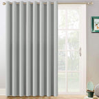 Yakamok Light Grey Room Darkening Curtains 96 inch Sliding Door Drapes