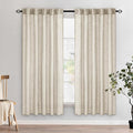 MIULEE Cream Linen Curtains 52x72 Inch 2 Panels for Bedroom Living Room