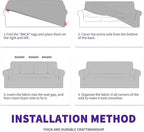 ZNSAYOTX Stretch Oversized Couch Cover Universal Sofa Covers for Living Room Dogs Pet Furniture Protector Spandex Extra Large Sofa Slipcovers with Anti Slip Foam Sticks (Light Grey, XL Sofa)