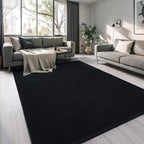 AROGAN Modern Shag Area Rug for Living Room, 6x9 Feet Washable Rugs for Bedroom, Indoor Floor Carpet, Plush Memory Foam Bedside Rugs for Kids Girls Teens Room Low Pile Decor, Black