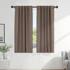 PONY DANCE Blackout Window Drapes - 42 by 72-inch, Mocha Curtain Draperies Light Block Thermal Insulated Curtain Panels Back Tab/Rod Pocket Light Blocking Energy Saving for Bedroom, 2 PCs