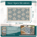Othilic 3x5 Floral Entry Rug - Small Washable Indoor Outdoor Mats for Front Door Non-Slip Porch Rug Blue Boho Farmhouse Scalloped Throw Rugs for Living Room Bedroom Entryway Kitchen Office Porch Decor