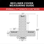 Easy-Going Recliner Chair Slipcover Reversible Sofa Cover Water Resistant Couch Cover Furniture Protector with Elastic Straps for Pets Dog (Recliner, Light Gray/Light Gray)