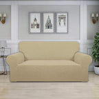 Easy-Going Stretch Oversized Loveseat Slipcover 1-Piece Sofa Cover Furniture Protector Couch Soft with Elastic Bottom for Kids Polyester Spandex Jacquard Fabric Small Checks Beige