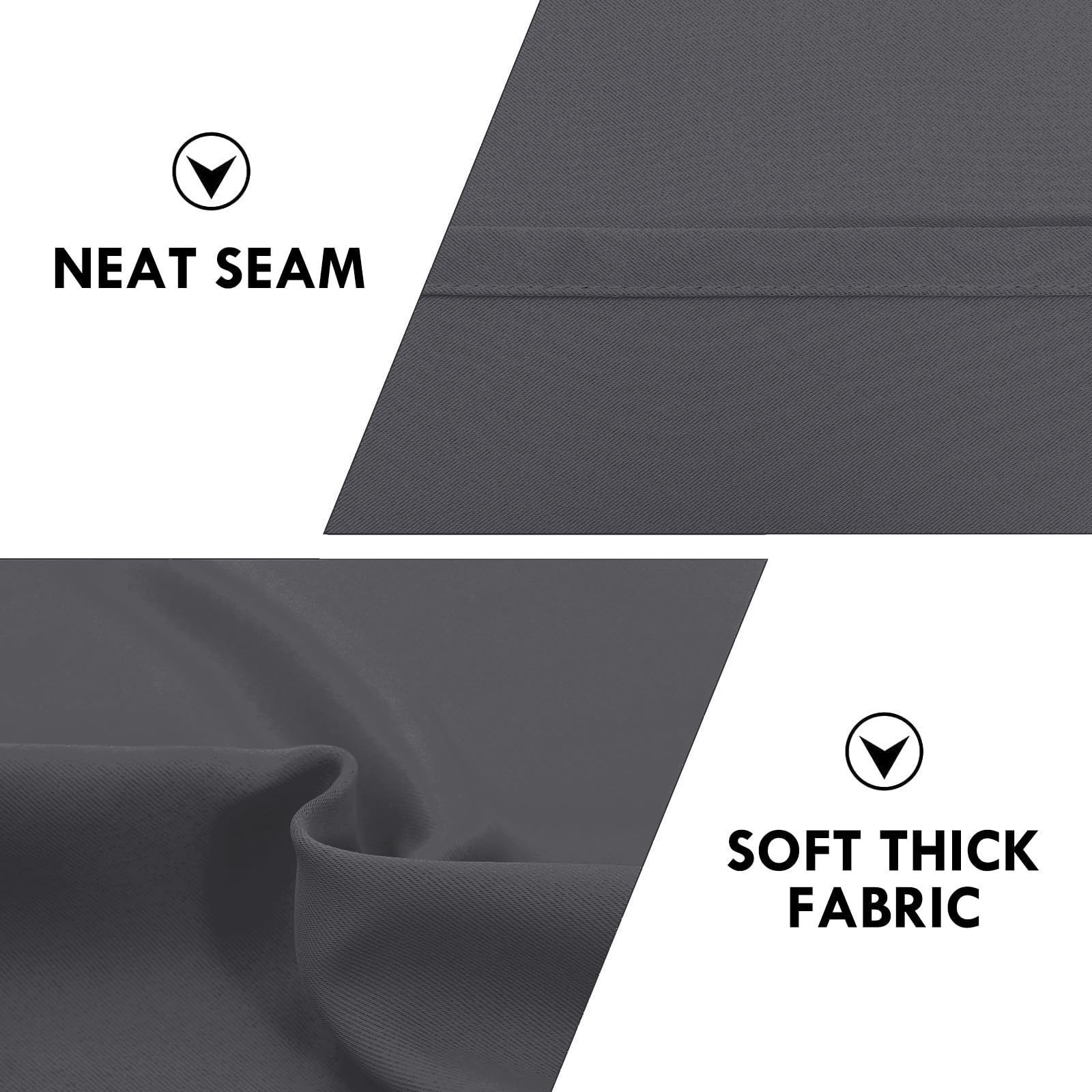 DWCN Wide Blackout Curtains for Bedroom 60 x 63 Inch Long Dark Grey