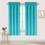 DWCN Blackout Curtains for Bedroom - Thermal Insulated Privacy Energy Saving Rod Pocket Drapes for Living Room, W 38 x L 63 Inch, Turquoise, Set of 2