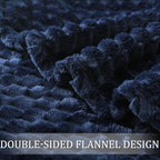 Exclusivo Mezcla 3D Fleece King Size Blanket for Bed, Navy Blue