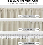 Deconovo Blackout Curtains for Bedroom, Living Room Curtains 63 Inches Long