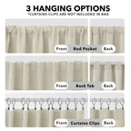 Deconovo Short Blackout Curtains for Small Windows Thermal Insulated Rod Pocket and Back Tab Curtains 42Wx45L Inch Light Beige 2 Panels