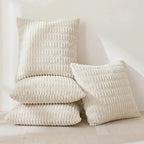 Fancy Homi 4 Packs Decorative Throw Pillow Covers for Living Room Couch Bed, Modern Farmhouse Boho Home Décor Accent Cushion Case, 26" x 26", Cream