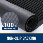 OLANLY Front Door Mat Indoor Outdoor Entrance, 2-Pack 33 x 21 Inch, Waterproof Heavy Duty Doormat, Fade Resistant, Low Profile, Easy Clean Patio Porch Welcome Floor Mats for Entry, Black