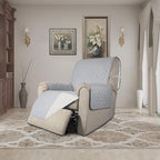 Easy-Going Recliner Sofa Slipcover Reversible Sofa Cover Water Resistant Couch Cover Furniture Protector with Elastic Straps for Pets Kids Children Dog Cat (Recliner, Light Gray/Ivory)