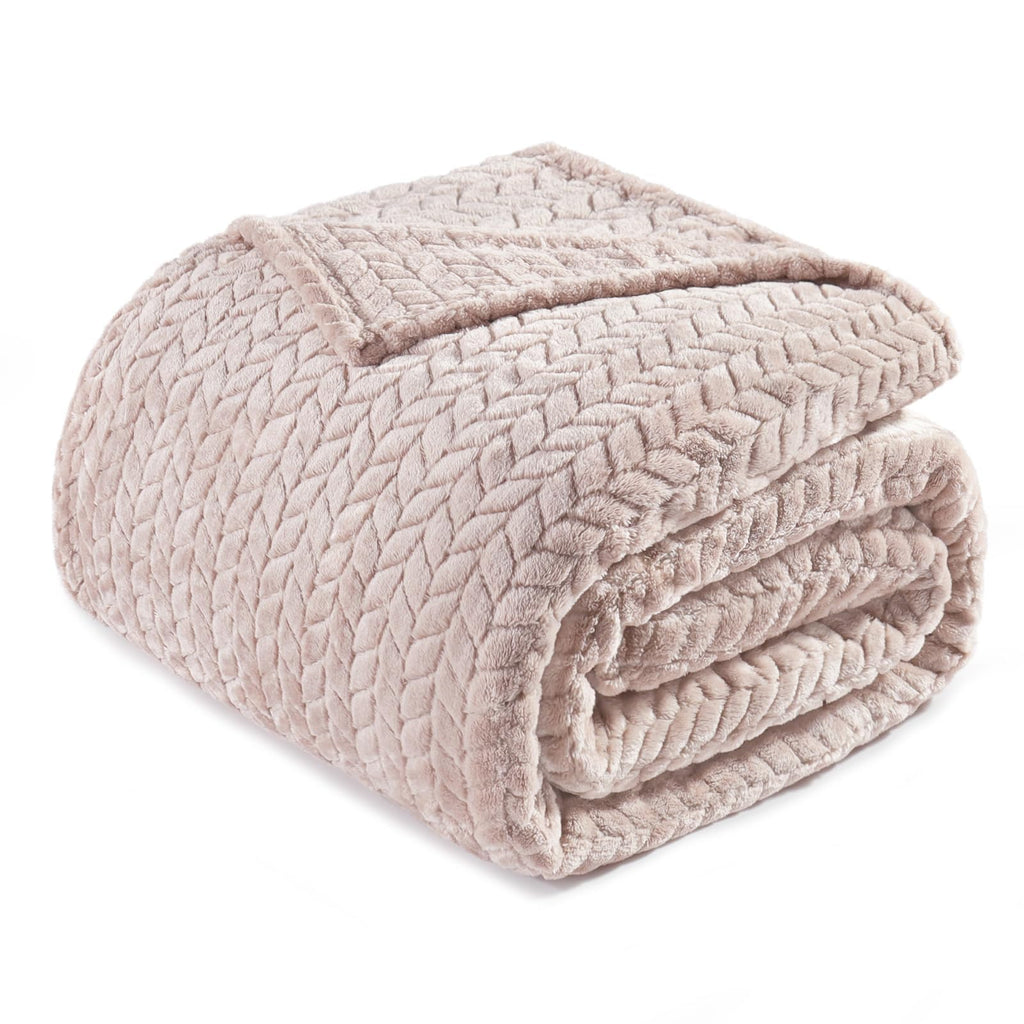 Exclusivo Mezcla Soft Fleece Bed Blanket Twin Size, 60”x80”, Pink