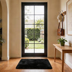 Ophanie Small Black Entryway Throw Rugs for Bedroom, 2x3 Mini Area Rug, Affordable Non Slip Fluffy Carpet, Fuzzy Soft Living Room Rugs, Home Decor Aesthetic, Nursery