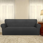 PureFit Super Stretch Sofa Slipcover – Spandex Non Slip Soft Couch Sofa Cover, Washable Furniture Protector with Non Skid Foam and Elastic Bottom for Kids, Pets （Oversized Sofa, Dark Gray）
