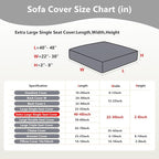 Couch Cushion Covers for Sofa Couch Covers Wear-Resistant Universal Sofa Cover Washable Stretch for Sectional Slipcovers (Texture-Light Gray,Extra Large Single Seat Cover)