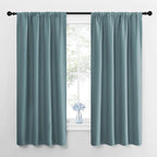 NICETOWN Greyish Blue Blackout Curtains Panels for Window, Thermal Insulated Rod Pocket Blackout Drapes/Draperies for Living Room (2 Panels, W42 x L63 inches)