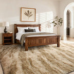 Area Rugs for Living Room, Tie-Dyed 5x7 Feet Soft Fluffy Shagg Plush Rug High Pile Large Indoor Modern Non-Slip Floor Carpet for Bedroom Nursery Kids Home Room Dorm Decor Aesthetic Khaki