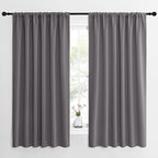NICETOWN Blackout Curtain Panels for Window - Thermal Insulated Rod Pocket Blackout Drapes/Draperies for Dining Room (2 Panels, W62 x L63 inches, Grey)